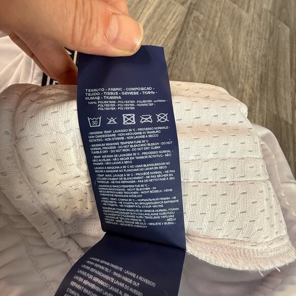 ARMAni EXChange White Side-Logo Track Pants Red Snap Hem Men’s Rare - Picture 4 of 8